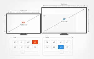 Outil de calcul de taille écran pour téléviseurs