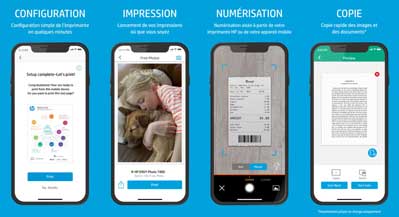 Capture d'écran application d'impression pour mobile